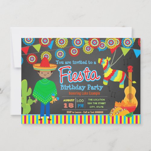 Boys Fiesta Birthday Party Invitation