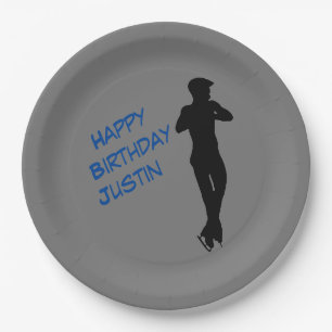 Boys Figure Skating Happy Birthday Paper Plates