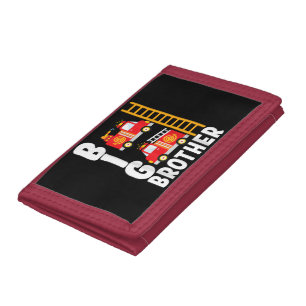 Boy's Fire Truck Fire Theme Big Brother Fire Engin Tri-fold Wallet