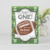 Boy's First Birthday Football Touchdown All Star Invitation (Standing Front)