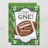 Boy's First Birthday Football Touchdown All Star Invitation (Front/Back)