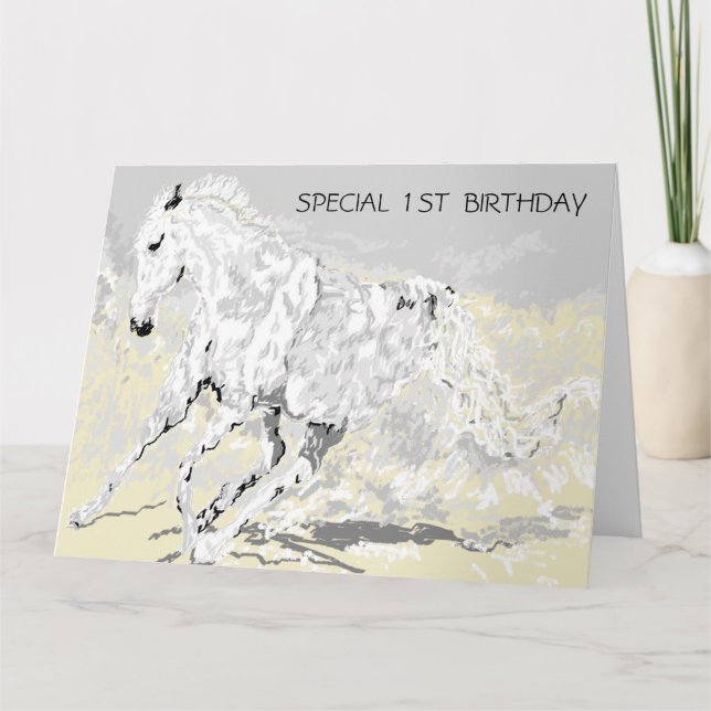 Boy's First Birthday Greeting Card (Front)