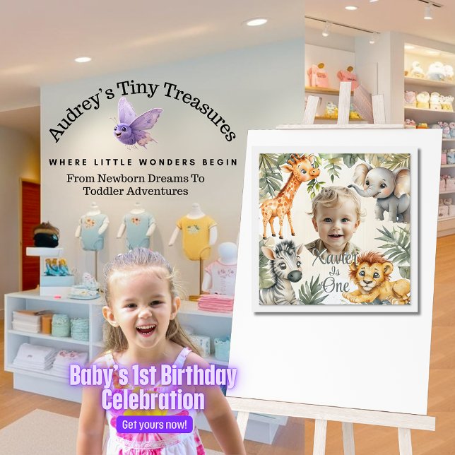 Boy's First Birthday - Jungle Yard Sign (Creator Uploaded)