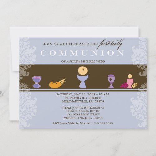 Boy's First Communion Invitation