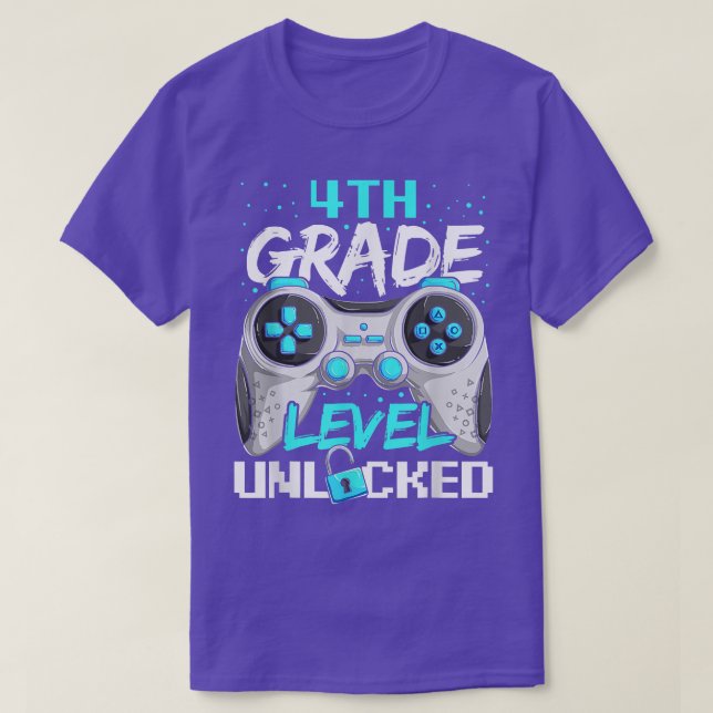Boys First Day Of 4th Grade Shirt Kids Gaming Back (Design Front)