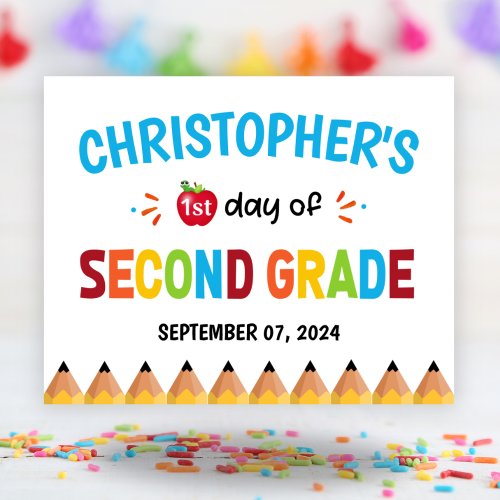 Boys First Day Of School Second Grade  Poster