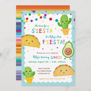 Boy's First fiesta birthday - no time for siesta Invitation