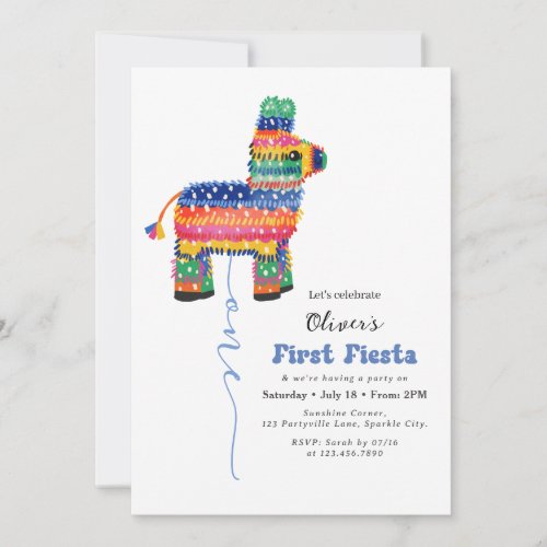 Boys First Fiesta Birthday Piata Invitation