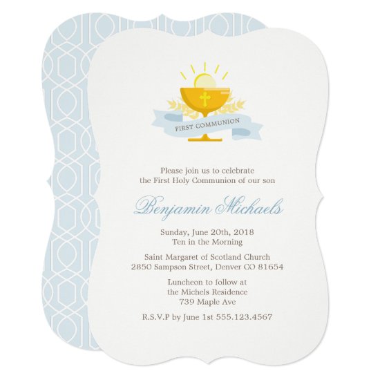 Boys First Holy Communion Invitation
