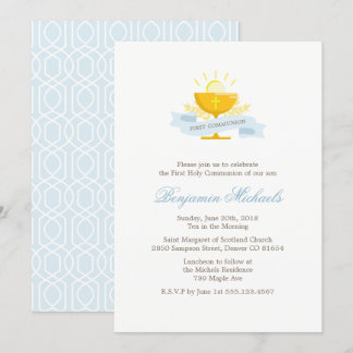 Boys First Holy Communion Invitation