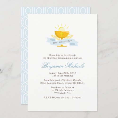 Boys First Holy Communion Invitation