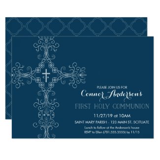 Boy's First Holy Communion Invitation