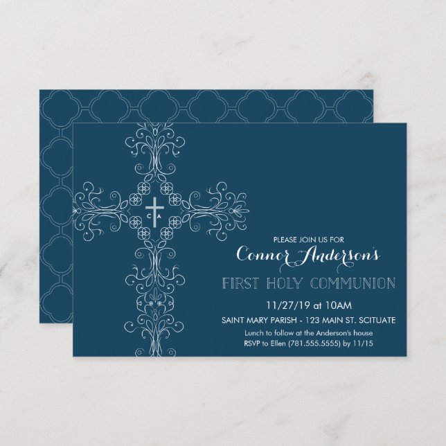 Boy's First Holy Communion Invitation (Front/Back)