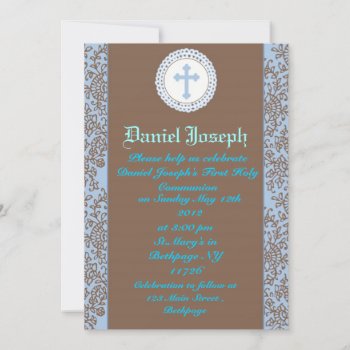 Boys First Holy Communion Invitations by PersonalCustom at Zazzle