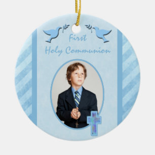 Boy's First Holy Communion Photo Ornament Keepsake