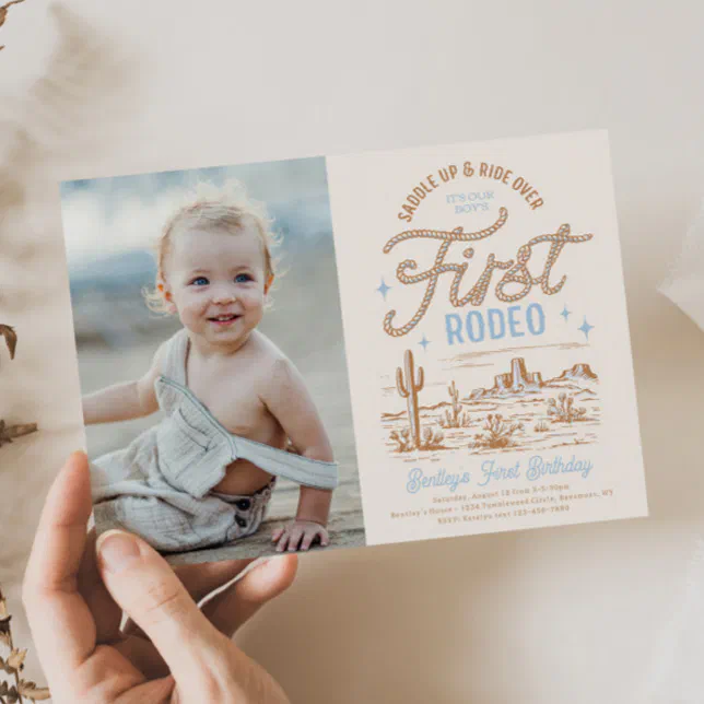 Boy's First Rodeo Birthday Invitation | Zazzle