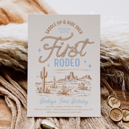 Boys First Rodeo Birthday Invitation