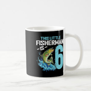 Boys Fishing Birthday Shirt 6 Year Old Boy Fisherm Coffee Mug