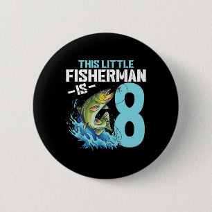 Boys Fishing Birthday Shirt 8 Year Old Boy Fisherm Button