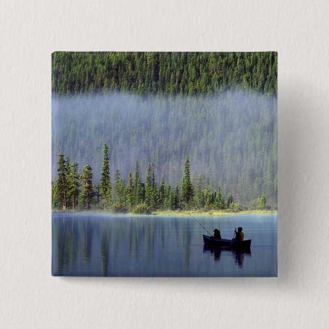 Boys fishing from canoe with mist in button (Front)