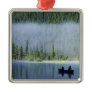 Boys fishing on Waterfowl Lake, Banff National Metal Ornament