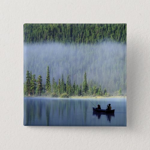 Boys fishing on Waterfowl Lake Banff National Pinback Button