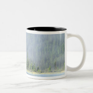 Boys fishing on Waterfowl Lake, Banff National Two-Tone Coffee Mug