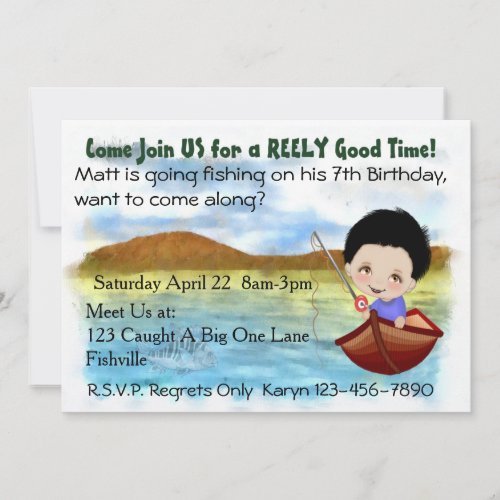 Boys Fishing Party Invitation