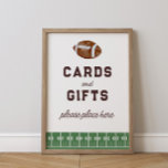 Boy's Football 1st Birthday Cards   Gifts Sign<br><div class="desc">Huddle up with your friends and loved ones – it's game time! Rally together for your little guys 1st birthday touchdown. This design features a watercolor football and field with fun sporty typography - available for print and instant digital download.</div>