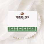 Boy's Football 1st Birthday Touchdown Thank You Card<br><div class="desc">Thank your friends and loved ones for attending your little guy's first year down! This design features a watercolor football,  field and fun sporty typography.</div>