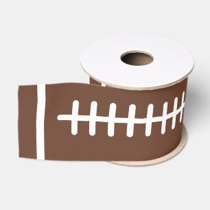 Boys Football Brown Sports Birthday Grosgrain Ribbon