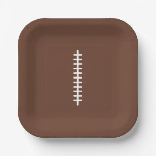 Boys Football Brown Sports Birthday Paper Plates