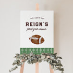 Boy's Football First Year Down 1st Birthday Party Foam Board<br><div class="desc">Huddle up with your friends and loved ones – it's game time! Invite them to rally together for your little guys 1st birthday celebration. This design features a watercolor football and field with fun sporty typography.</div>