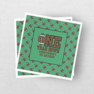 Boys Football First Year Down 1st Birthday Party Napkins