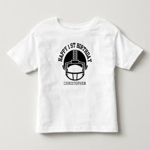 Boys Football First Year Down 1st Birthday Party Toddler T-shirt