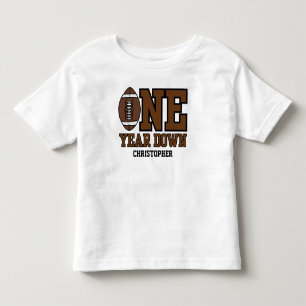 Boys Football First Year Down 1st Birthday Party Toddler T-shirt