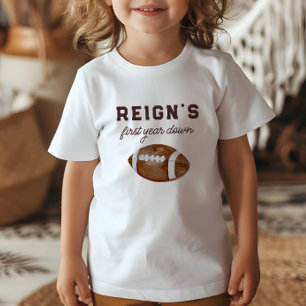 Boy's Football First Year Down 1st Birthday Party Toddler T-shirt