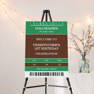 Boys Football Green Sports Birthday Foam Board