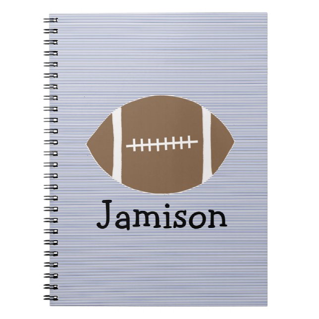 Boys Football Navy Stripe  Playing Cards Notebook (Front)