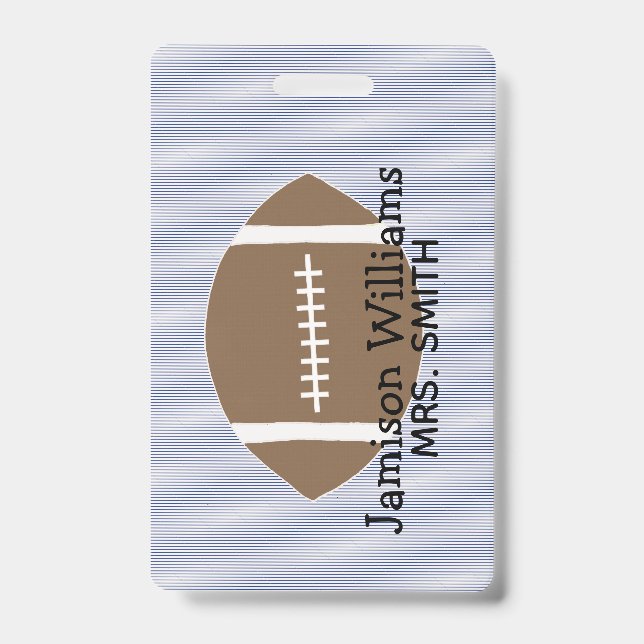 Boys Football Navy Waterproof Labels Badge (Front)