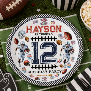 Boys Football Sports Birthday Party Paper Plates