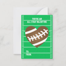 footie Footballf love card football Valentine's Day card football fan card 