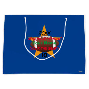 Boy's Football Theme Personalized Gift Bag HAMbyWG