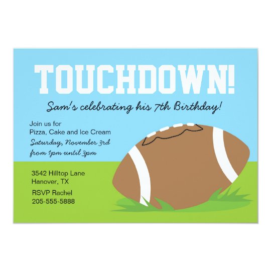 Boys Football Themed Birthday Party Invitation | Zazzle.com