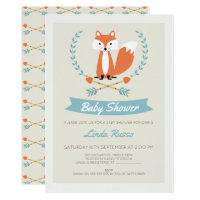 Boys Fox And Arrows Baby Shower Invitation