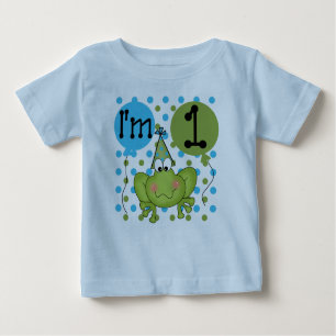 Boys Frog First Birthday Baby T-Shirt