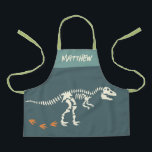 Boys Fun Dinosaur Dig Fossil Kids Apron<br><div class="desc">This cute and fun boys apron design features a t-Rex dinosaur skeleton. The apron can be personalized with your kids name - the perfect dinosaur fossil dig themed gift for any Dino enthusiast!</div>