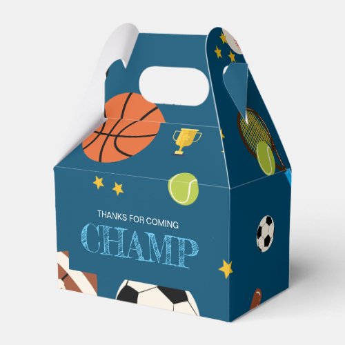 Boys Fun Sports Themed Kids Birthday Party Favor Boxes