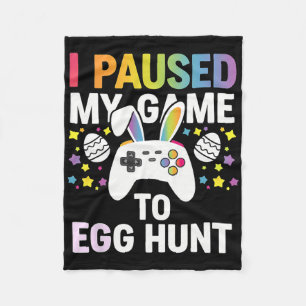 Boys Gamer Egg Hunt Easter Day Video Games Bunny G Fleece Blanket