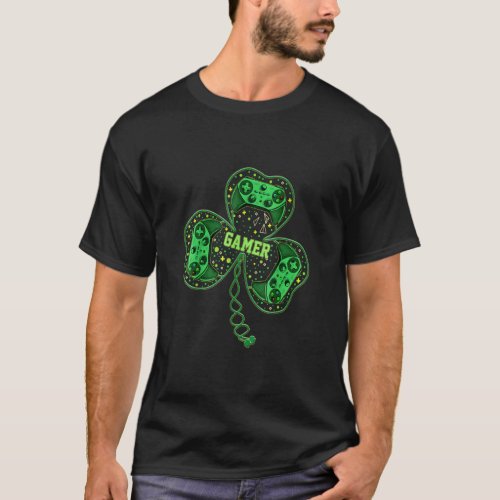 Boys Gamer  Game Shamrock St Patricks Day Irish Me T_Shirt